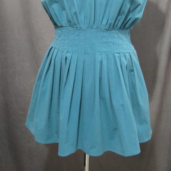 Ramy Brook Blue Adena Mini Dress Womens Size S Cotton Poplin Sample New FLAW - Picture 4 of 14